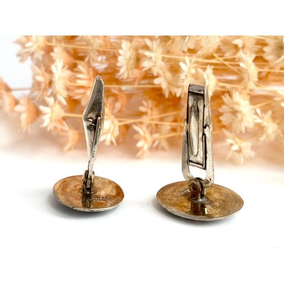 Siam Sterling Dancing Angel Oval Nielloware Enamel Vintage Black Round Cufflinks - Picture 10 of 10